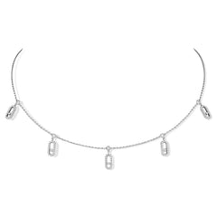 Messika Move Uno Pavé Drop Pendant Choker Gold Diamond Necklace