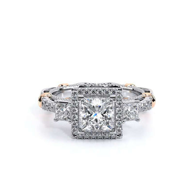 Verragio Parisian Three Stone Princess Cut Halo Engagement Ring Setting - Verragio product