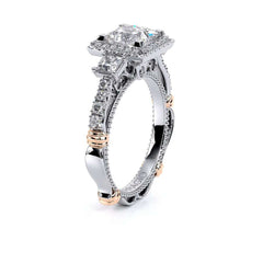 Verragio Parisian Three Stone Princess Cut Halo Engagement Ring Setting