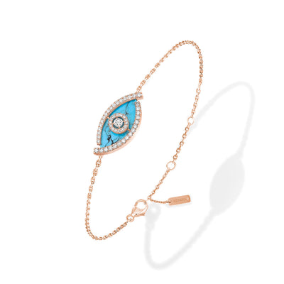 Messika Lucky Eye Color Turquoise Bracelet in Rose Gold - Messika product