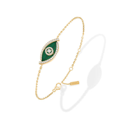 Messika Lucky Eye Color Malachite Bracelet in Yellow Gold - Messika product