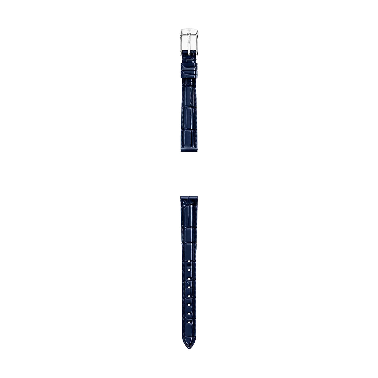 Michele 12mm Glossy Atlas Blue Crocodile Leather Watch Strap