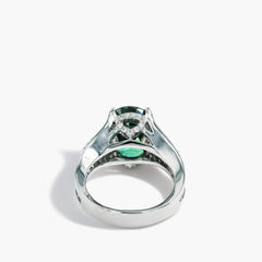 8 Carat Unheated Green Sapphire Platinum Ring by Robert Pelliccia