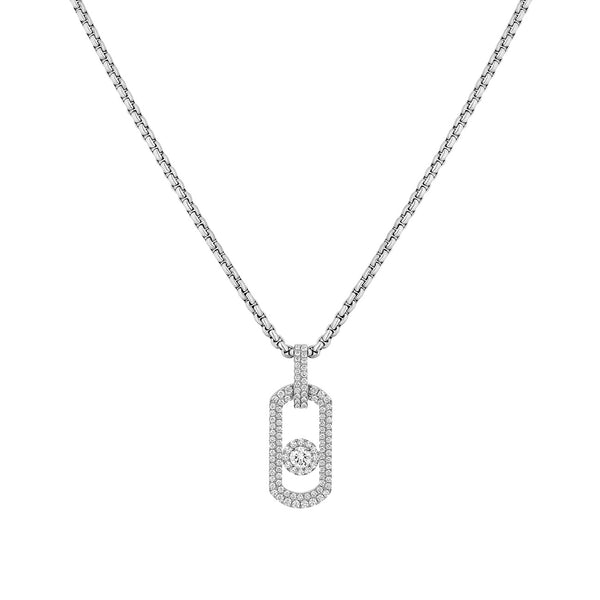 Messika So Move Diamond Pave Natural Titanium Pendant Necklace