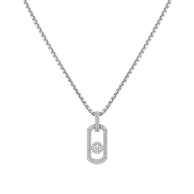 Messika So Move Diamond Pave Natural Titanium Pendant Necklace - Messika product