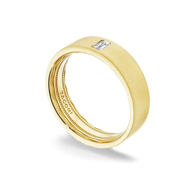 Tacori Bezel Set Diamond Wedding Band in Satin Yellow Gold Finish - Tacori product