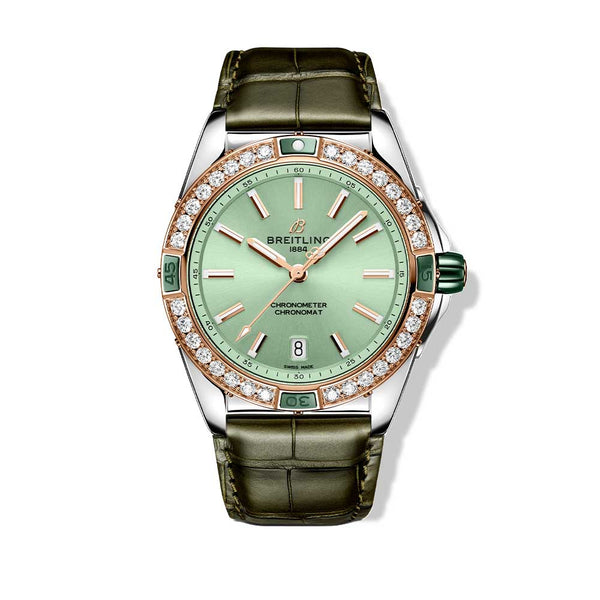 Breitling Super Chronomat 38 Mint Green Rubber - 38mm