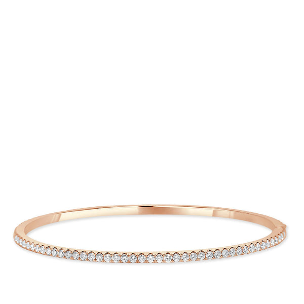14K Gold Diamond Bangle in Rose Gold