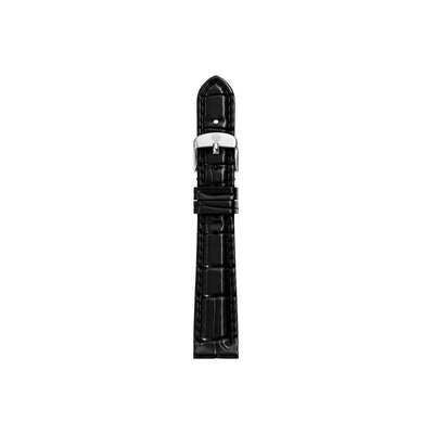 Michele 14mm Glossy Black Crocodile Watch Strap - Michele product