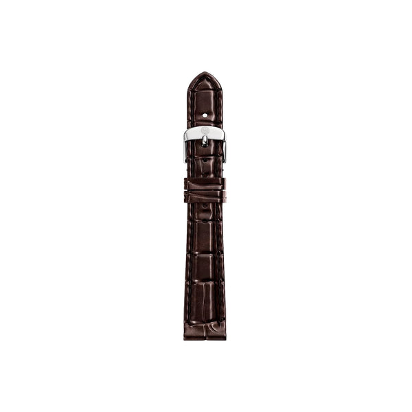 Michele 14mm Glossy Brown Crocodile Watch Strap