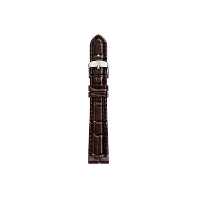 Michele 14mm Glossy Brown Crocodile Watch Strap - Michele product