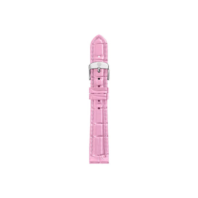 Michele 14mm Glossy Pop Pink Crocodile Leather Watch Strap - Michele product