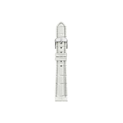 Michele 14mm Glossy White Crocodile Watch Strap