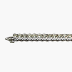 15 Carat Half Bezel Set Tennis Bracelet in 18k White Gold