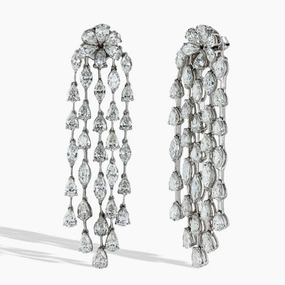 19.50 Carat Flower Cascade Drop Earrings - Private Label product