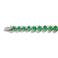 Zambian Emerald and Diamond Pear-Shaped Necklace