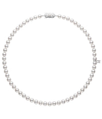 Mikimoto 6.5mm A Pearl Strand Necklace 16" - Yellow Gold