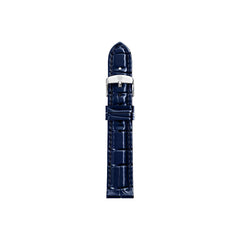 Michele 16mm Glossy Atlas Blue Crocodile Leather Watch Strap