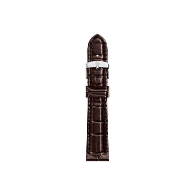 Michele 16mm Glossy Brown Crocodile Watch Strap - Michele product