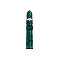 Michele 16mm Glossy Lush Green Crocodile Leather Watch Strap