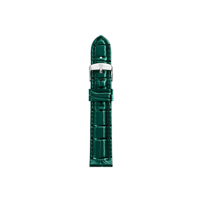 Michele 16mm Glossy Lush Green Crocodile Leather Watch Strap - Michele product