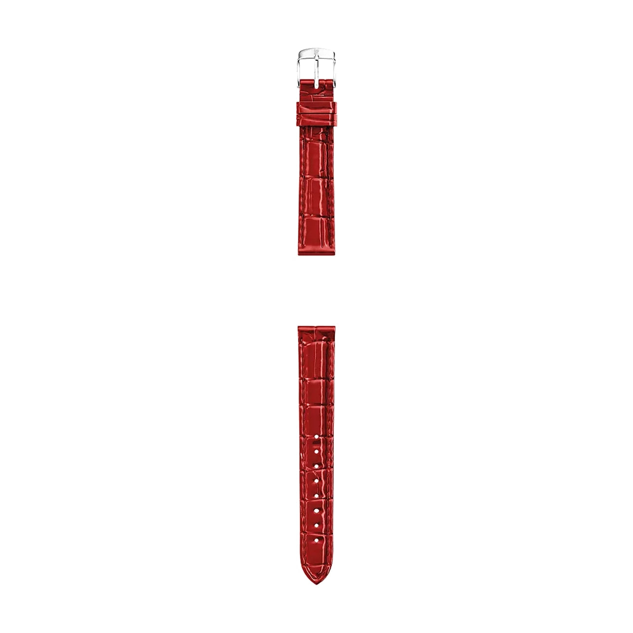 Michele 16mm Glossy Red Crocodile Leather Watch Strap