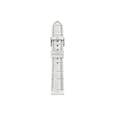 Michele 16mm Glossy White Crocodile Watch Strap - Michele product