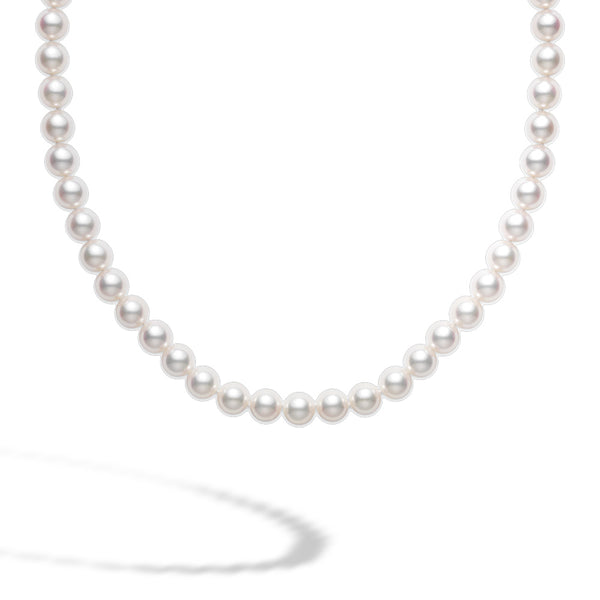 Mikimoto 6.5mm A Pearl Strand Necklace 16" - Yellow Gold