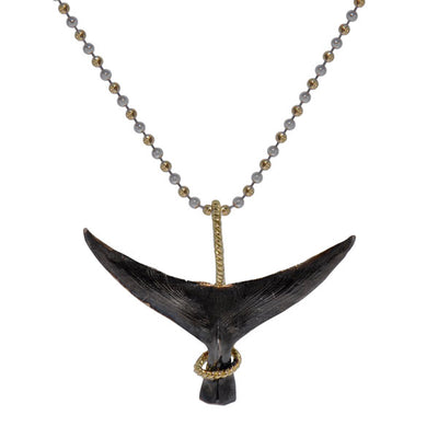 Large Rhodium Silver Swordfish Tail by Robert Pelliccia (Chain Sold Separately) - Robert Pelliccia product