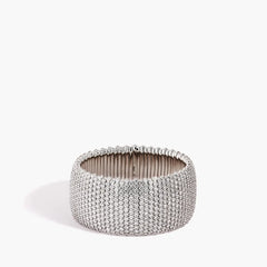18K White Gold Diamond Stretch Bracelet, front view