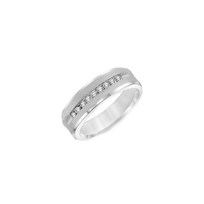 18k White Gold and Diamond Men's Wedding Band - Private Label product