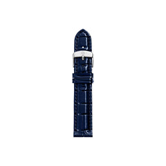 Michele 18mm Glossy Atlas Blue Crocodile Leather Watch Strap