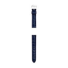 Michele 18mm Glossy Atlas Blue Crocodile Leather Watch Strap