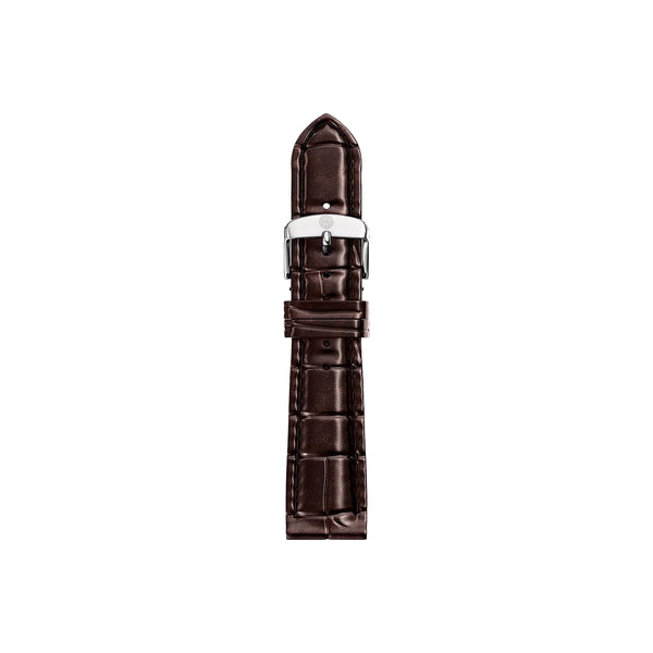 Michele 18mm Glossy Brown Crocodile Watch Strap