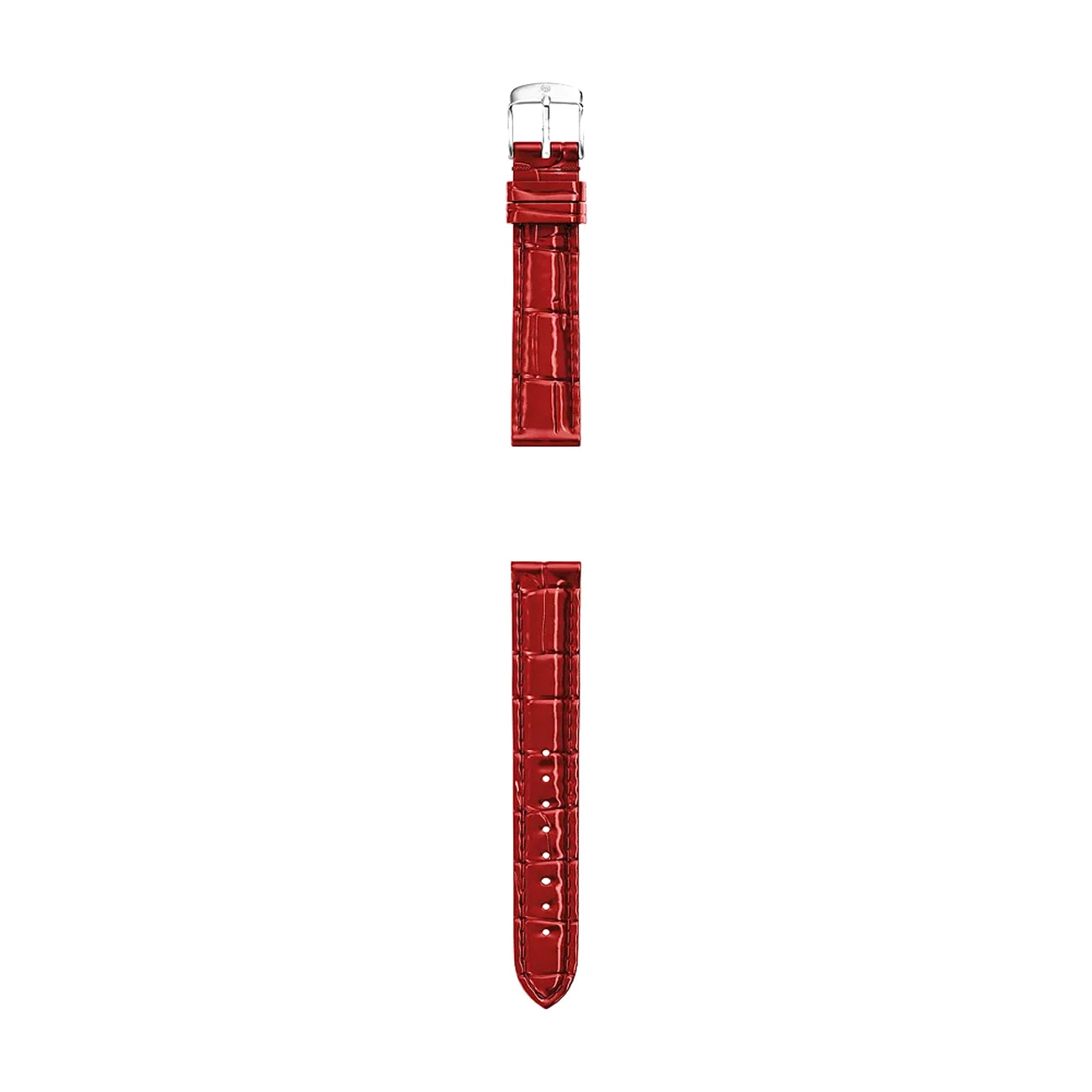 Michele 18mm Glossy Red Crocodile Leather Watch Strap