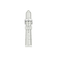Michele 18mm Glossy White Crocodile Watch Strap