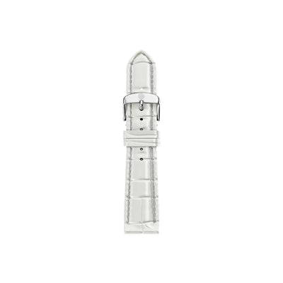 Michele 18mm Glossy White Crocodile Watch Strap - Michele product