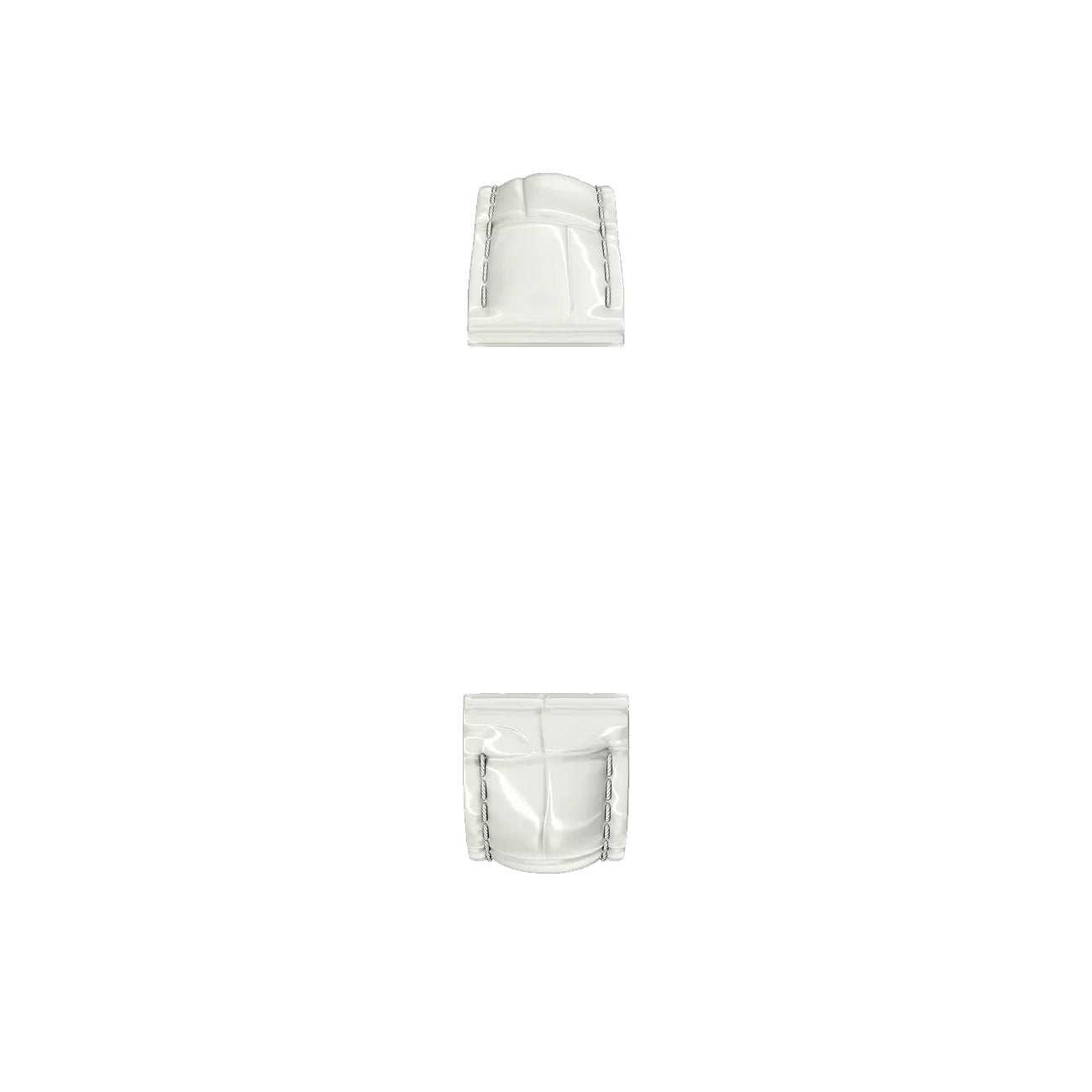 Michele 18mm Glossy White Crocodile Watch Strap