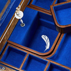 WOLF Swan Lake Ballet Musical Jewelry Box in Walnut Wood