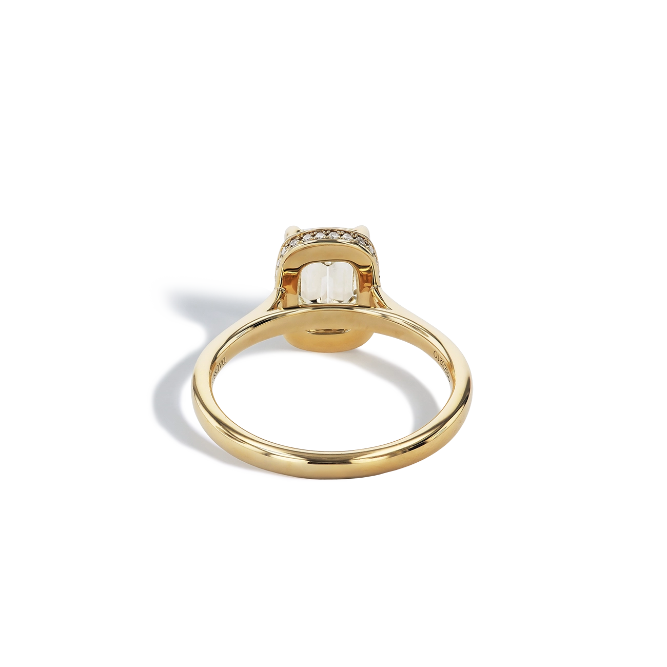 Cushion-Cut Hidden Halo Engagement Ring