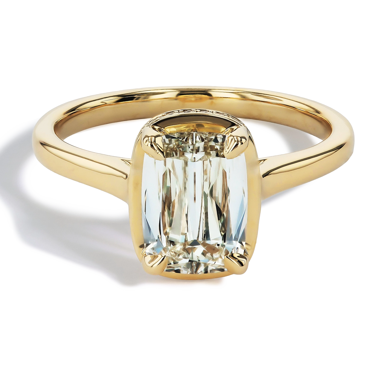 Cushion-Cut Hidden Halo Engagement Ring