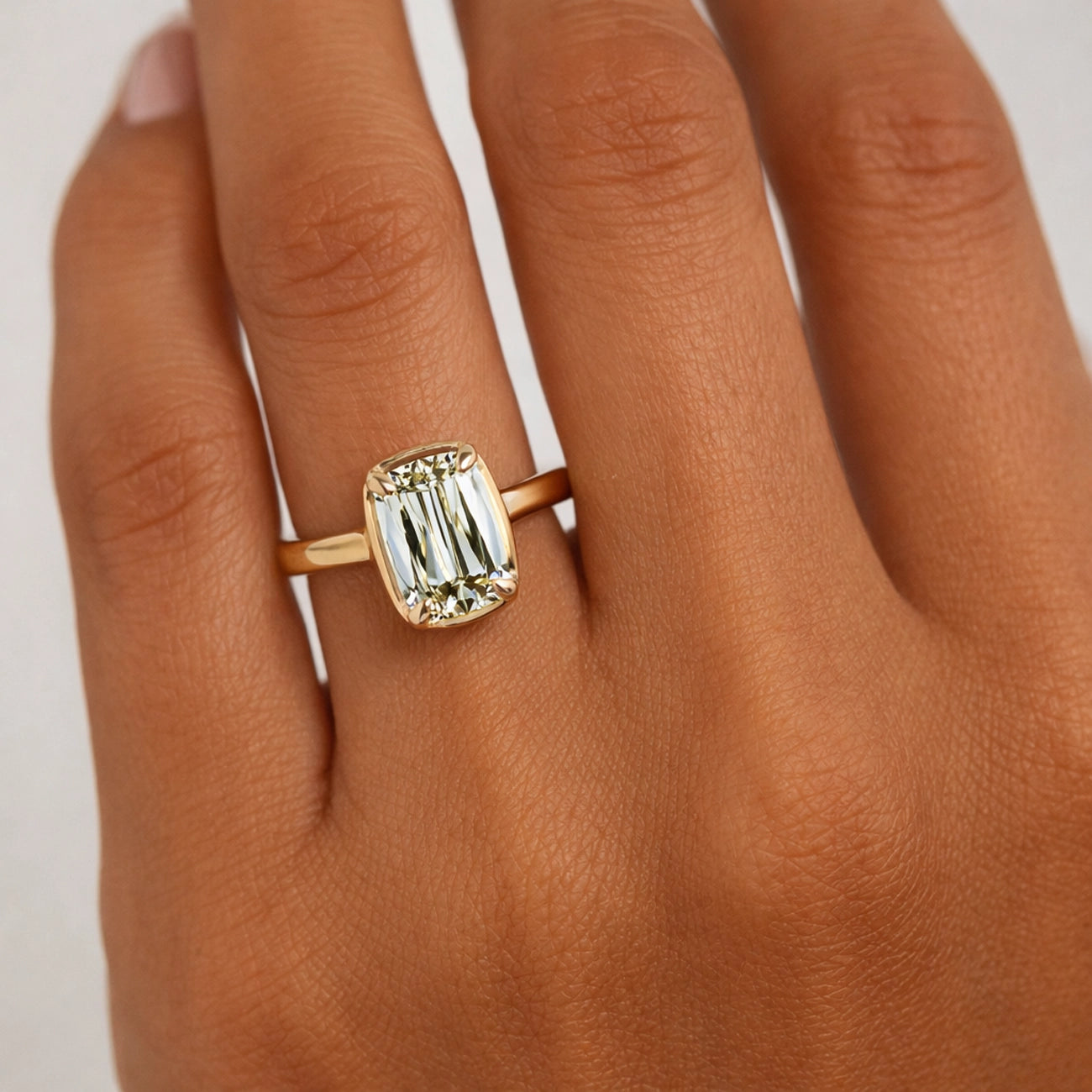 Cushion-Cut Hidden Halo Engagement Ring