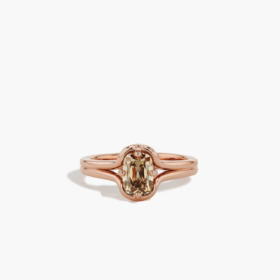 Champagne Diamond Double Band Engagement Ring - Private Label product