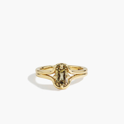 Champagne Diamond Double Band Engagement Ring - Private Label product