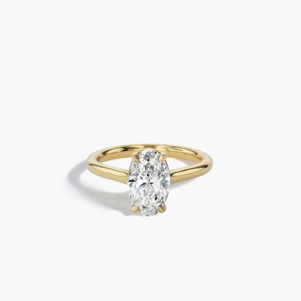 Oval Diamond Ultra Thin Solitaire Engagement Ring Setting