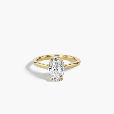 Oval Diamond Ultra Thin Solitaire Engagement Ring Setting - Private Label product