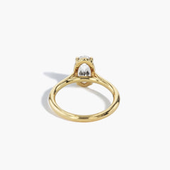 Oval Diamond Ultra Thin Solitaire Engagement Ring Setting