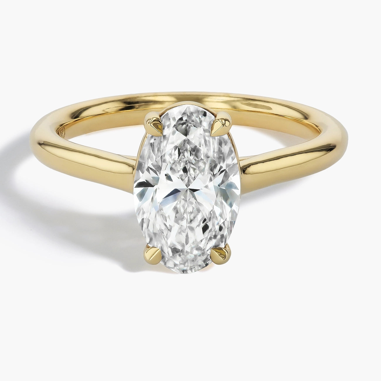 Oval Diamond Ultra Thin Solitaire Engagement Ring Setting