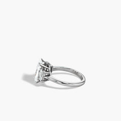 3 Carat Elongated Cushion Three Stone Engagement Ring
