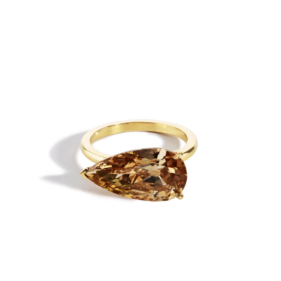 5 Carat Pear Shaped Fancy Orange Brown Diamond Engagement Ring - J.R.DUNN product